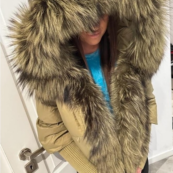 Women's Warm Loose Hooded Down Jacket Fur Collar Thickened Luxury Jacket Winter - Picture 3 of 9